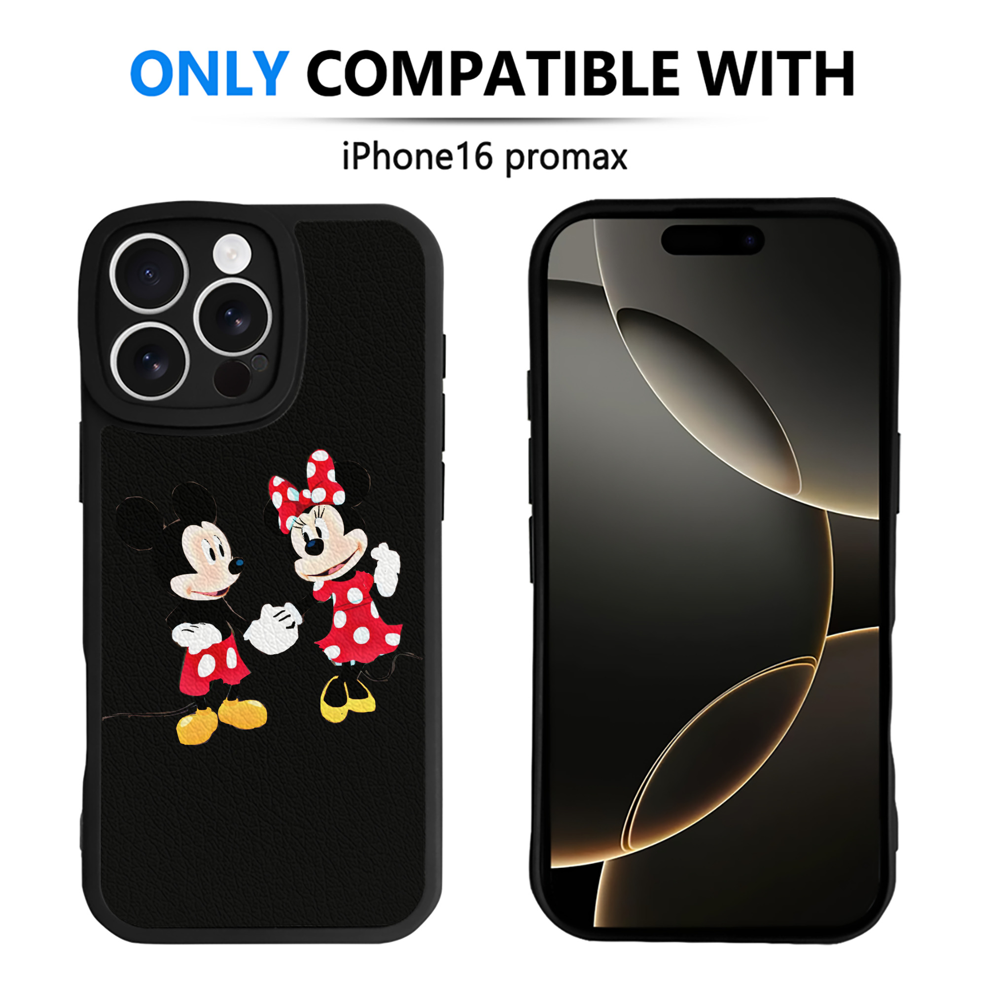 （画像用） ミッキーマウス Mickey Mouse 【iPhone 16シリーズ対応】シリコンスマホケース（レザー調） 材質：シリコン